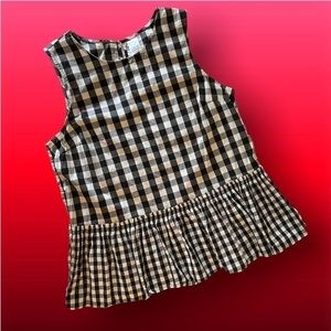 Time and Tru Black and White checkered women’s sleeveless shirt size 12/14